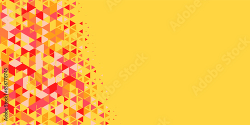  Multicolored abstract Triangle background with variety of triangular shapes and colors, triangles or concave with Copy space 