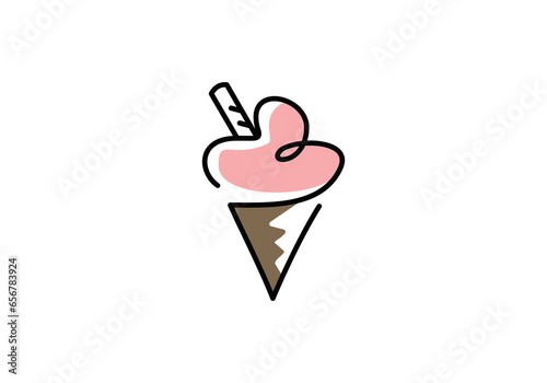 simple modern ice cream logo design vector illustration
