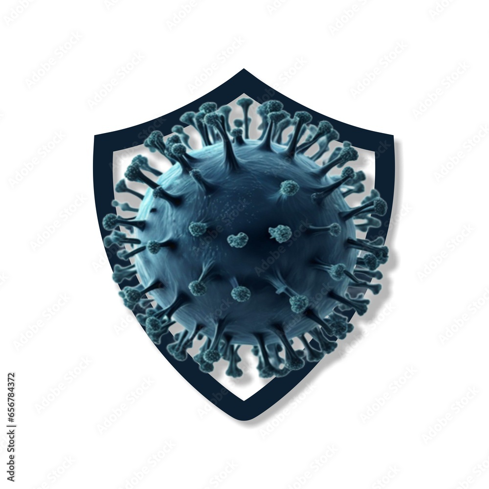 Fototapeta premium Shield protecting virus to enter concept background
