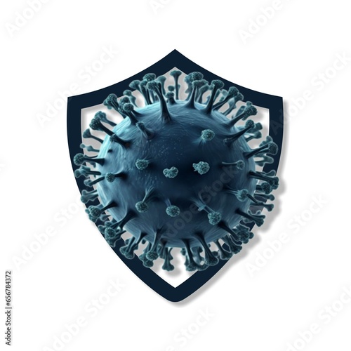 Shield protecting virus to enter concept background photo