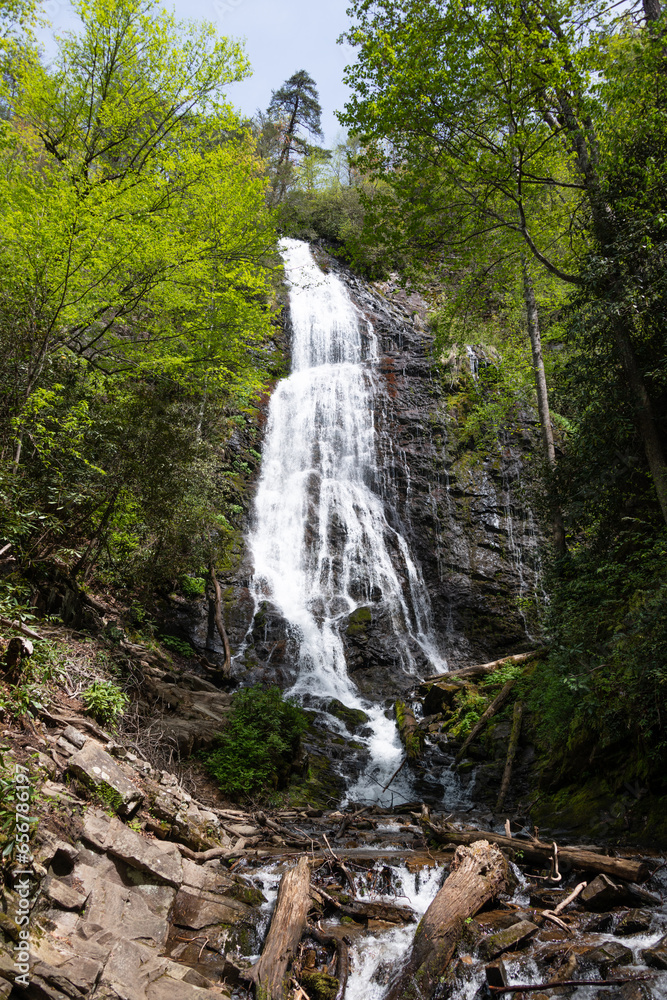 Mingo falls cascading over the rocks in the Great Smoky Mountains Mingo falls cascading over the rocks in the Great Smoky Mountains