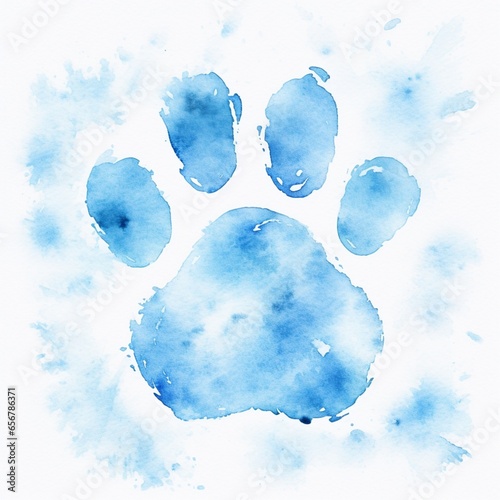 paw design water color on white background photo