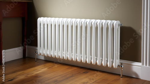 Wallpaper Mural Generative AI, steel panel vertical heating radiator in the interior, apartment, heating system in house, industrial design, heater, technology, energy, heat, battery, convection, pipe, warmth, metal Torontodigital.ca