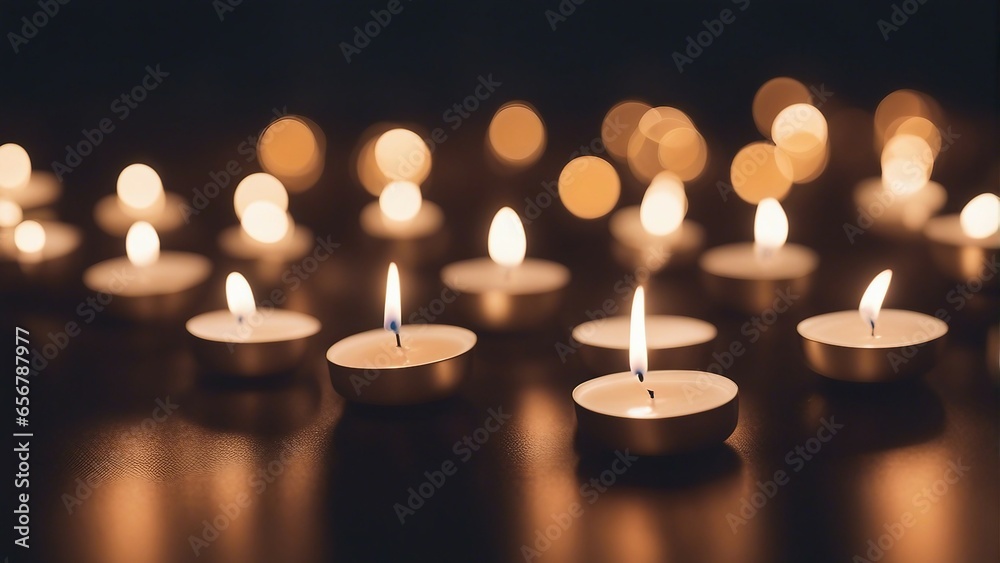 decorative meditation candles burning in the dark, blurry background
decorative meditation candles burning in the dark, blurry background