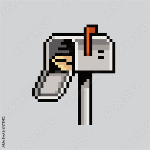 Pixel art illustration mailbox. Pixelated mailbox. mail box letter office icon
pixelated for the pixel art game and icon for website and video game. old school retro.