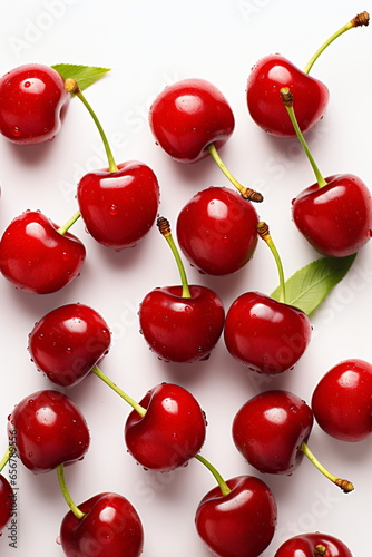 Cherries on a white background. 