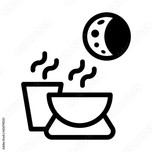 food after noon icon line style