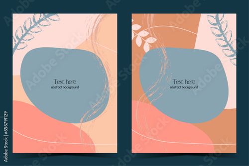 Abstract vertical double sided card template in vector
