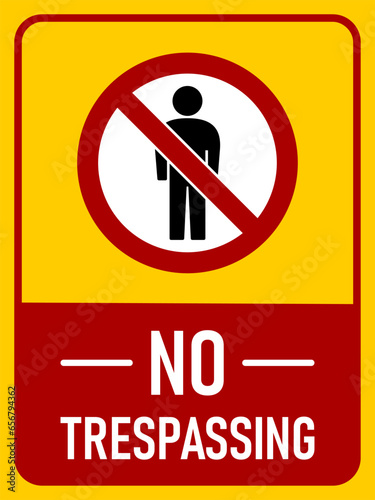 Stop No Trespassing Keep Out Do Not Enter Warning Sign Icon. Vector Image.