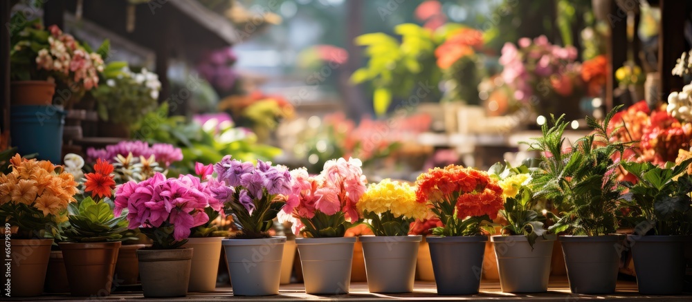 Colorful flowers on display at an urban flower market to brighten any space