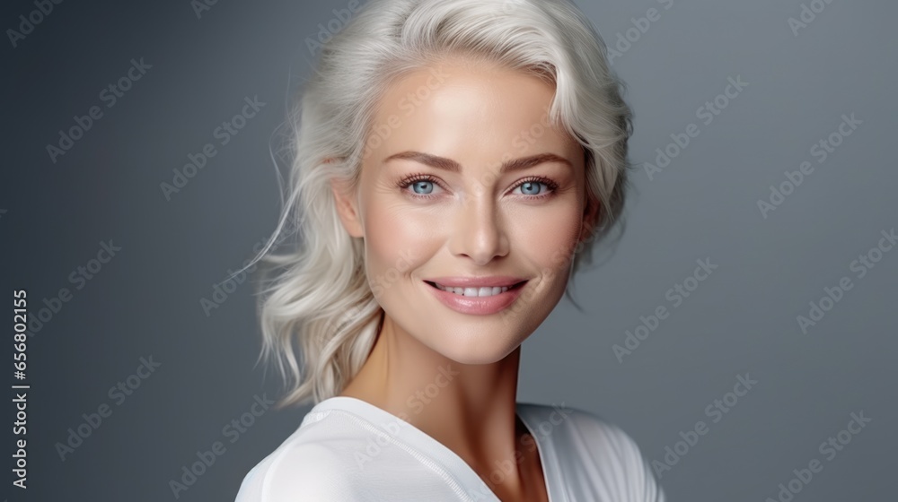 smooth and healthy skin woman face for cosmetics skincare advertisement commercial. 