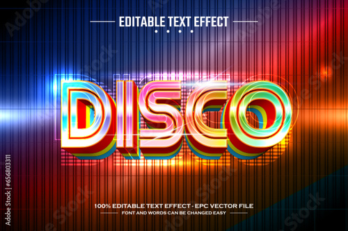 Disco 3D editable text effect template