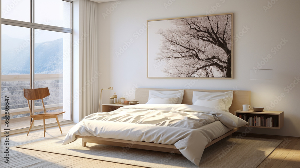 Obraz premium 広くおしゃれベッドルーム