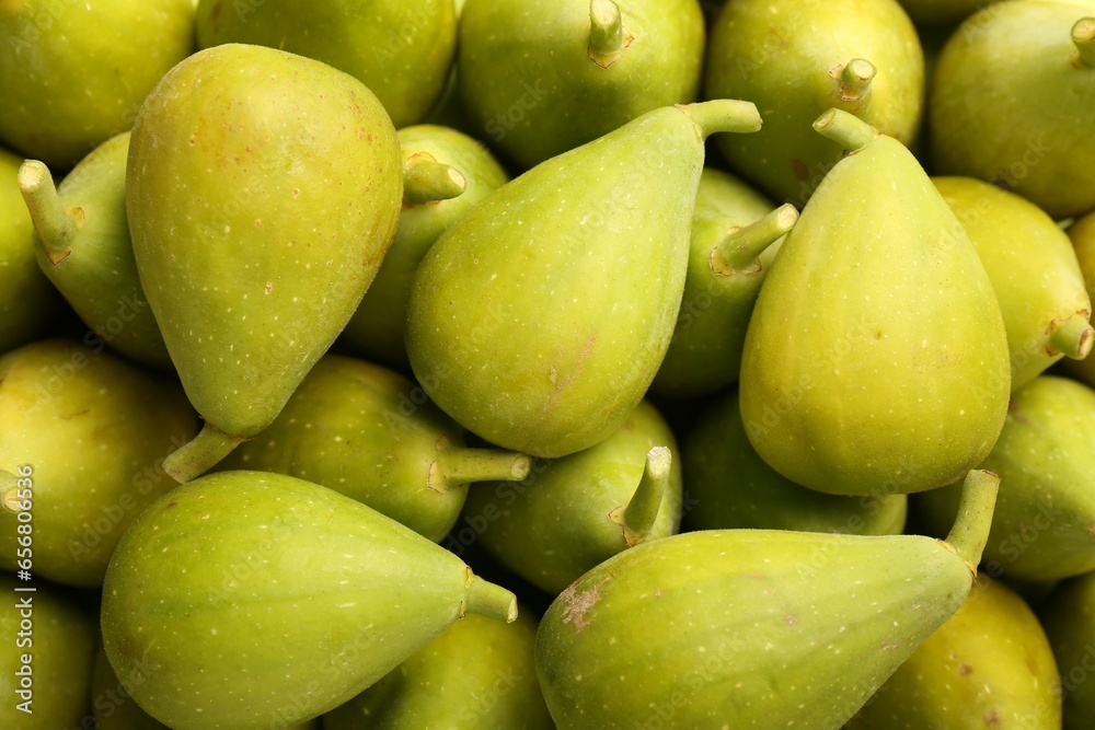 Many fresh green figs as background, top view Many fresh green figs as background, top view