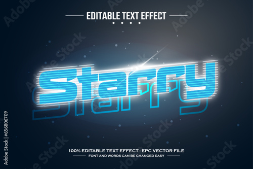 Starry 3D editable text effect template