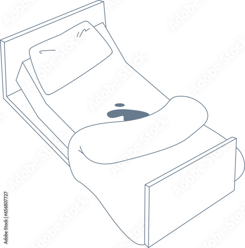 Vector illustration of nursing bed soiled with urine.