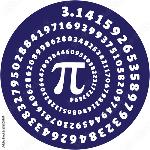 Pi Number Vector Image Illustration 