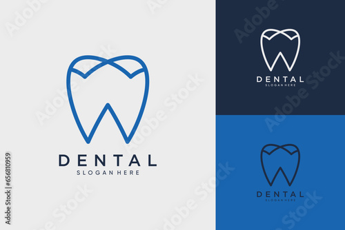 Dental logo design template vector illustration with creative idea