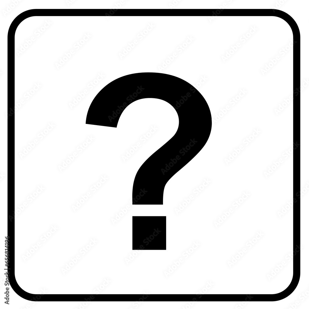 Square white information center question mark sign road traffic Square white information center question mark sign road traffic