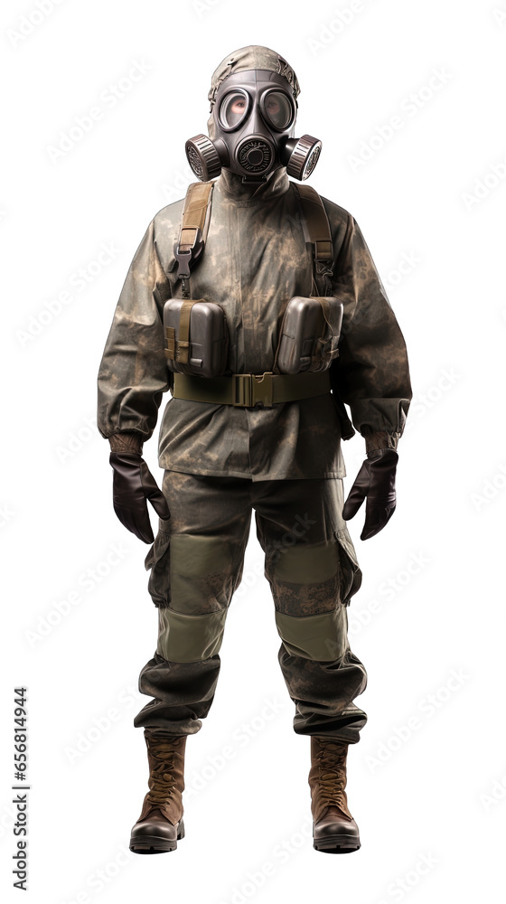Soldier With Gas Mask