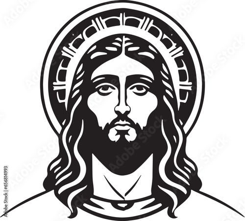 incredibly beautiful Jesus Christ logo vector art
