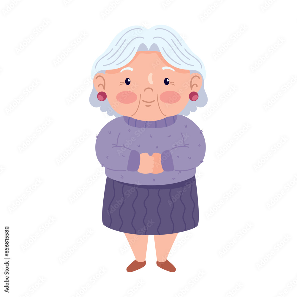 grandma happy illustration