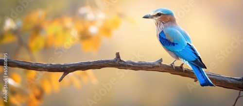 Indian roller bird or blue jay spotted at Tipeshwar Wildlife Sanctuary photo