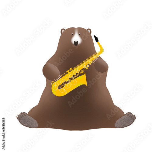 bear and saxophone 1