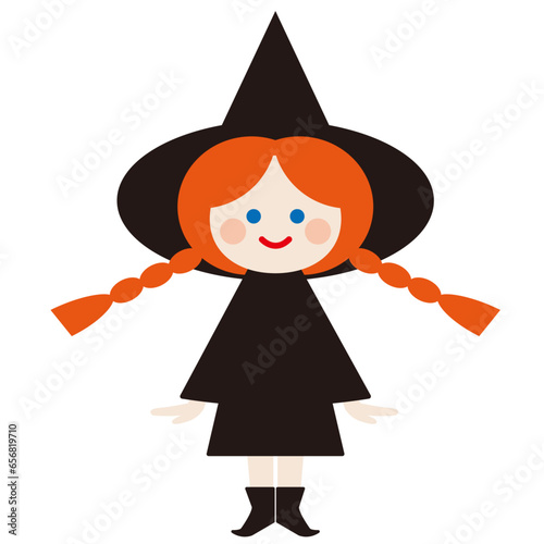 ハロウィンの仮装をした女の子のイラスト