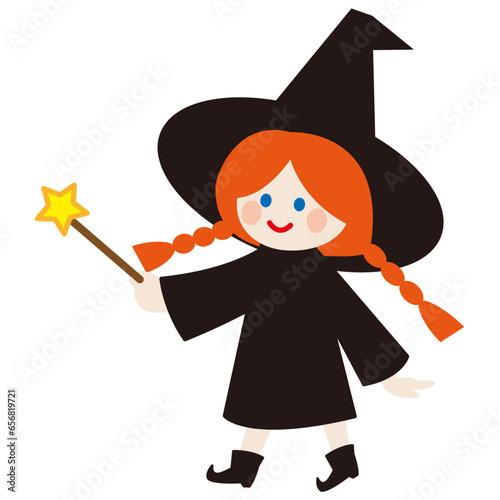 ハロウィンの仮装をした女の子のイラスト