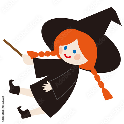 ハロウィンの仮装をした女の子のイラスト