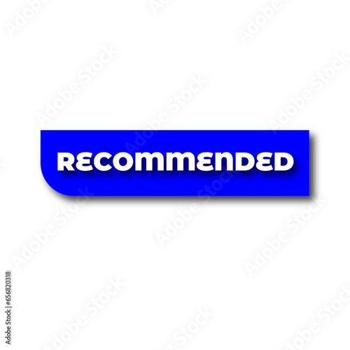 Recommended icon vector label design with thumbs up and star icon in white background