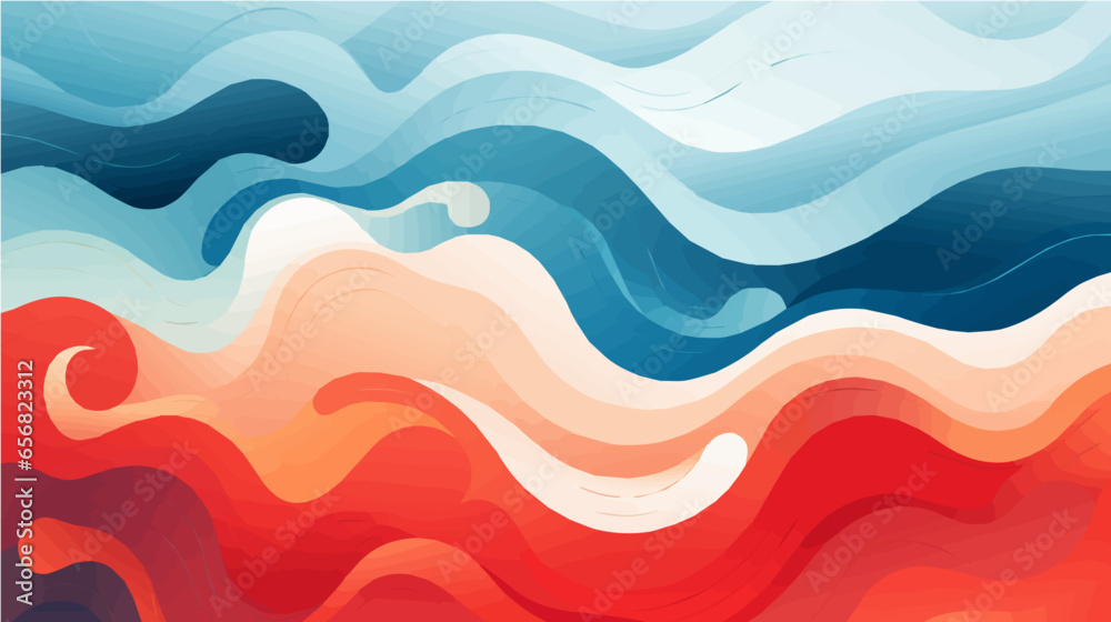 Fototapeta premium hand paint Seamless doodle simple art. Wave background.