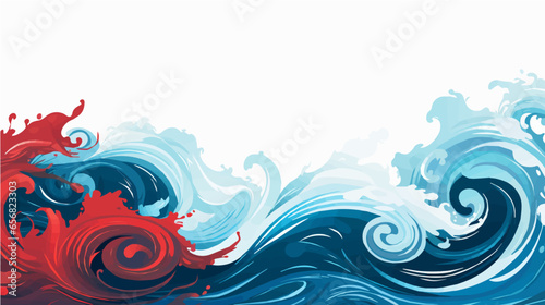 hand paint Seamless doodle simple art. Wave background.