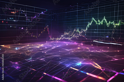 Colorful Notes Economic Graph of Demand Analysis in Space Technology