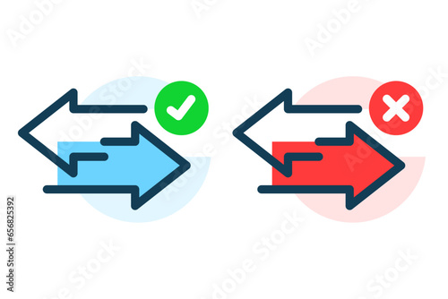 transfer successful and failed pop up information message ui concept illustration flat design vector eps10. simple, modern graphic element for landing page, infographic, icon
