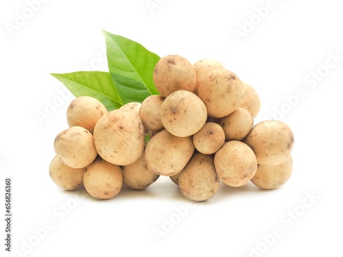 Fresh organic longkong placed isolated on white background.