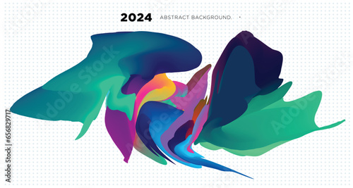 Vector Illustration colorful liquid and fluid abstract for banner template 2024