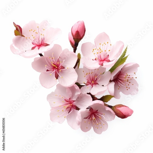 cherry blossom sakura isolated on white background cutout, Generative AI 