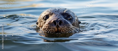 Canvas Print Seal peeking from the water West Coast of Canada