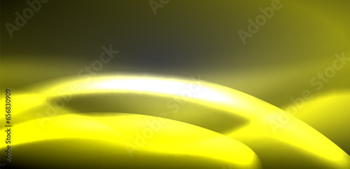 Neon-lit waves surge across background, mesmerizing dance of luminescence and motion. Dynamic backdrop captures essence of energy and modern aesthetics