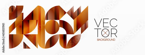 Abstract masterpiece formed by delicate interplay of circles, squares, and triangles. Geometric elements converge in harmonious chaos, evoking sense of modern creativity. Symphony of shapes
