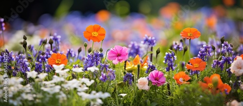 Wild flowers blossoming outside Savill Garden Surrey UK