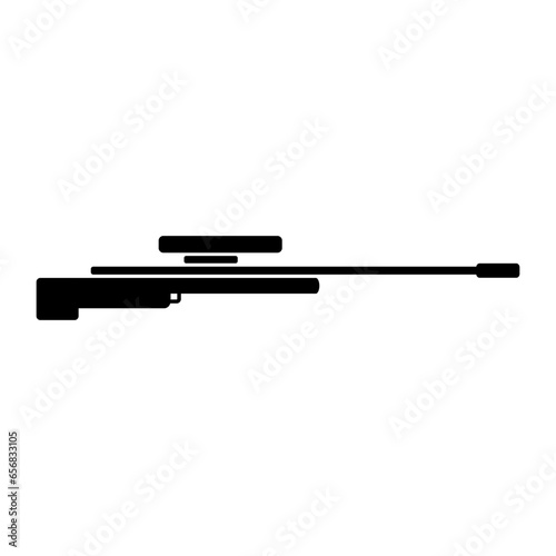 Sniper rifle icon on white.