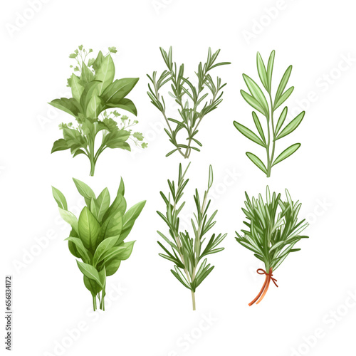 herbs isolated on white