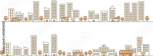 ビル街のイラストセット