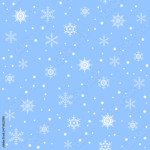 white snow winter seamless pattern. blue crystal ice background. good for fabric, wallpaper, backdrop, banner, web, card, pajama, textile, winter occasion. 