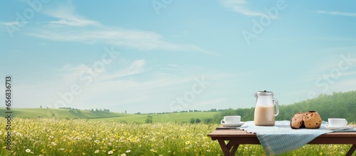 Meadow picnic with space for notes
