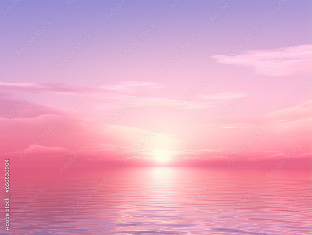 Pink sunset over the sea