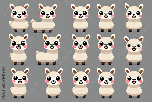 Cute and adorable 2D Alpaca emoji (Generative AI)